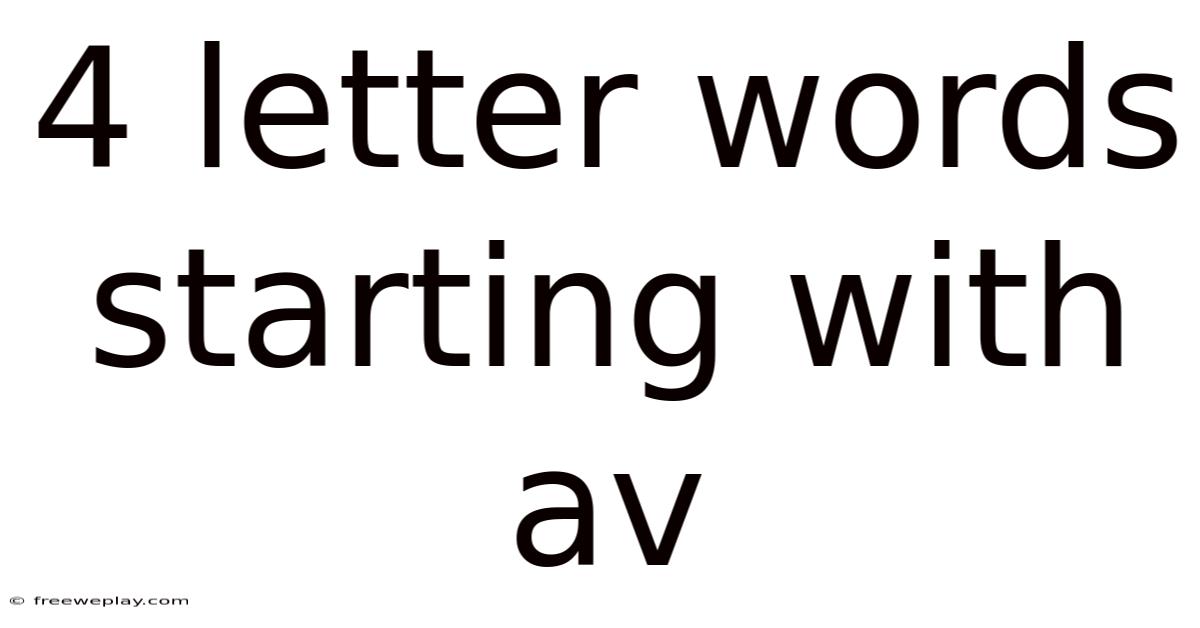 4 Letter Words Starting With Av