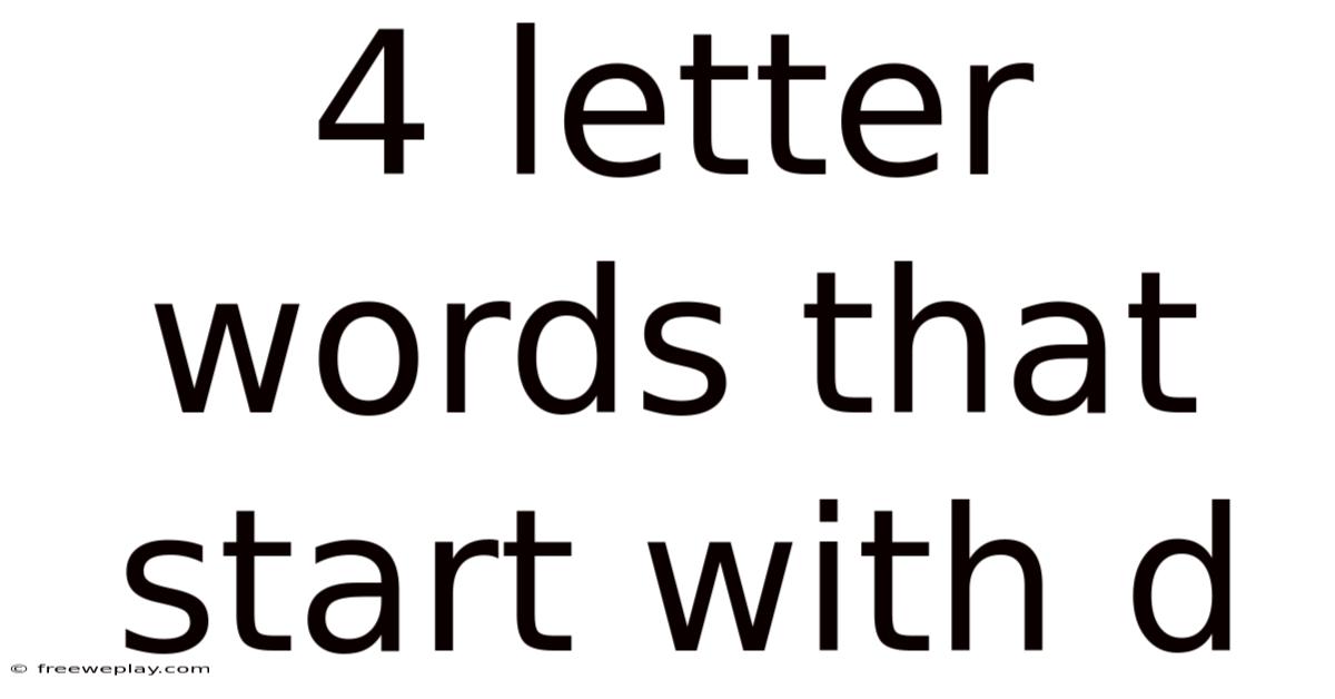 4 Letter Words That Start With D