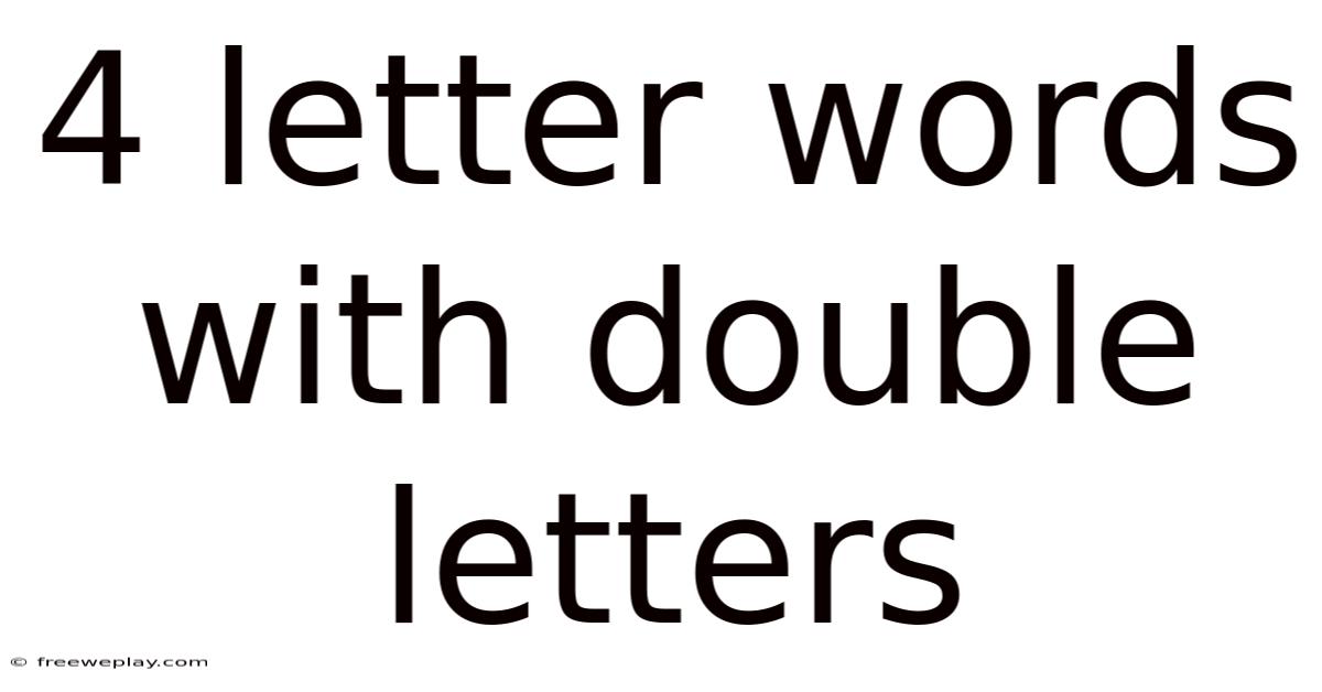 4 Letter Words With Double Letters