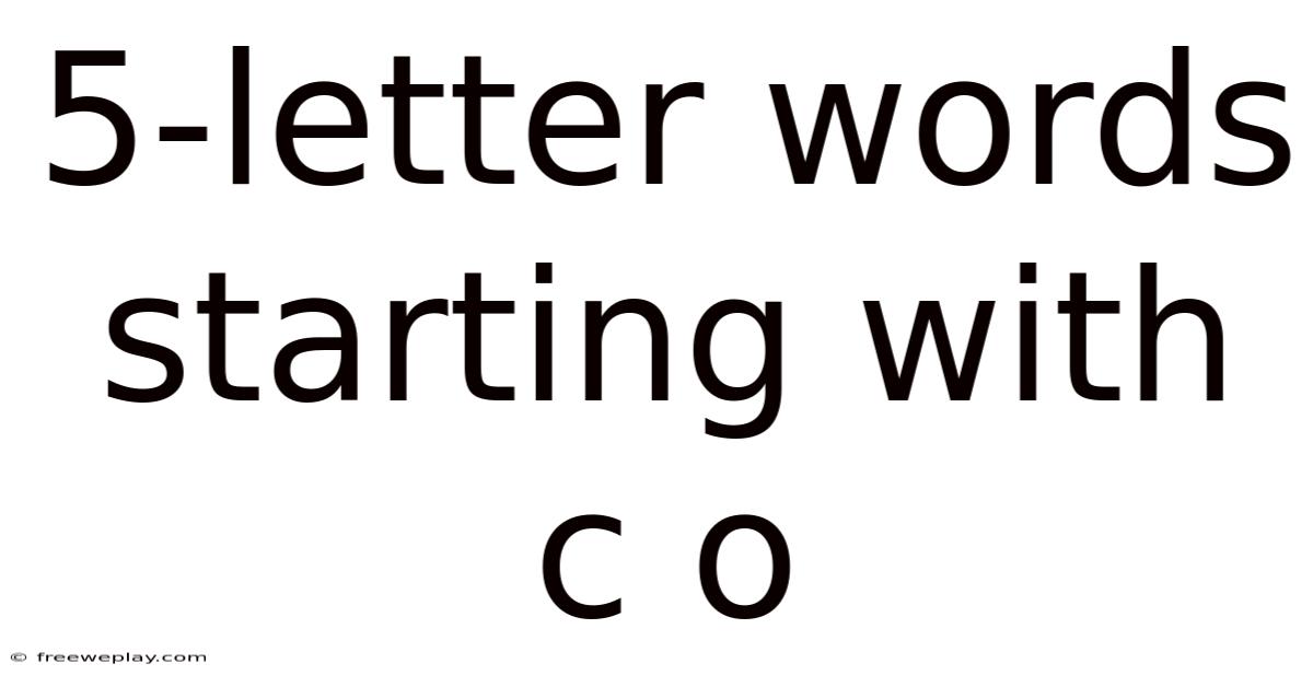 5-letter Words Starting With C O