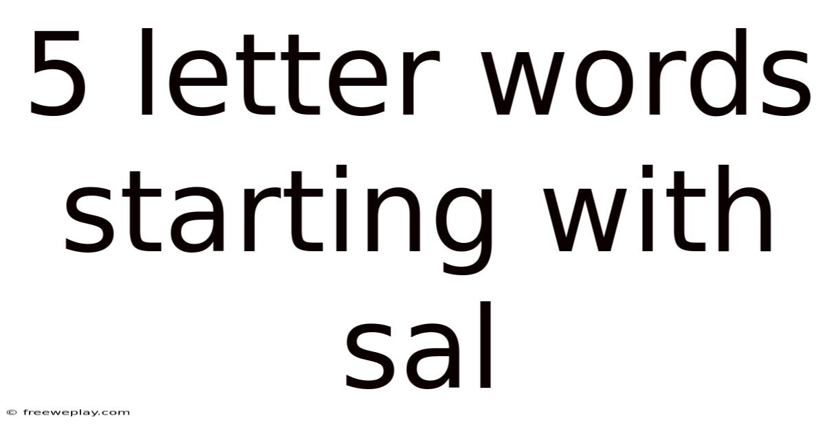 5 Letter Words Starting With Sal
