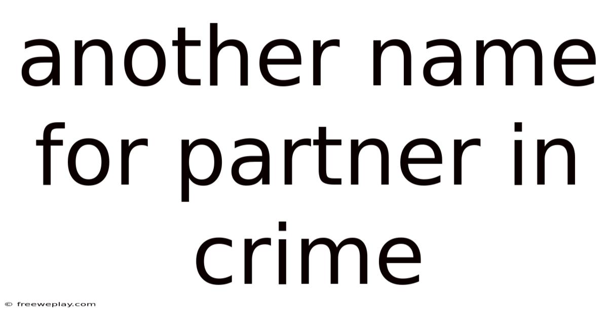 Another Name For Partner In Crime