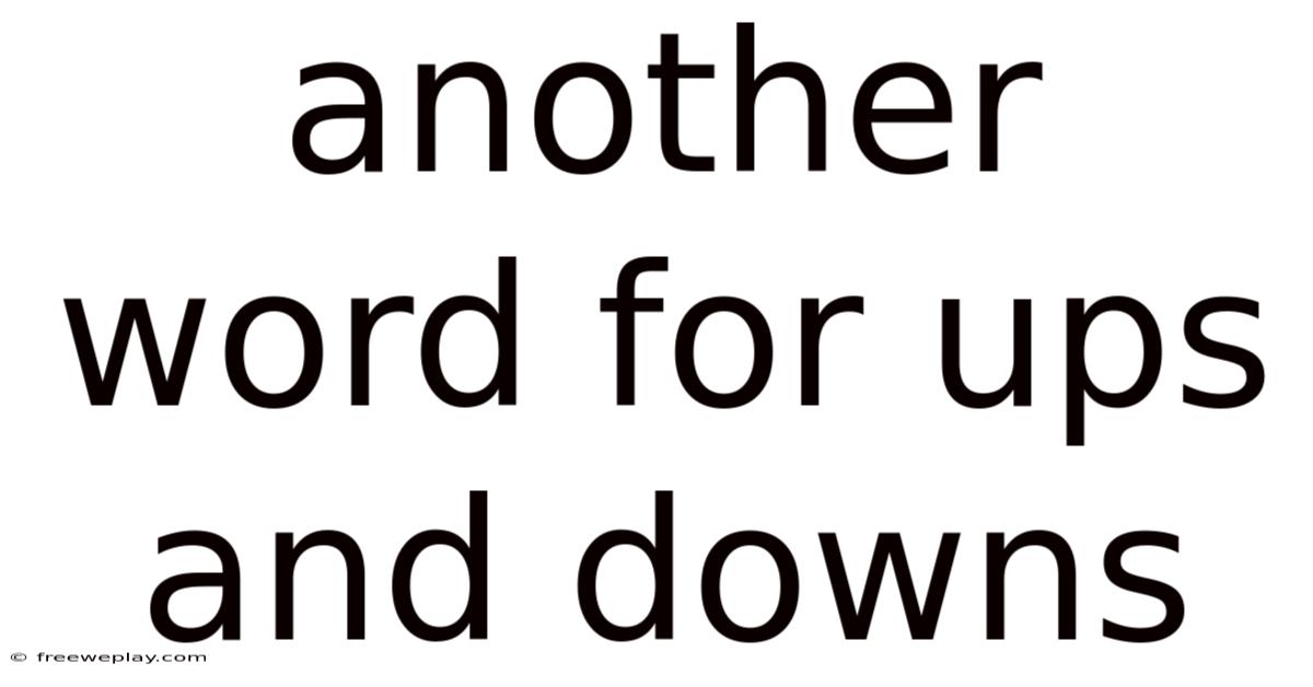 Another Word For Ups And Downs