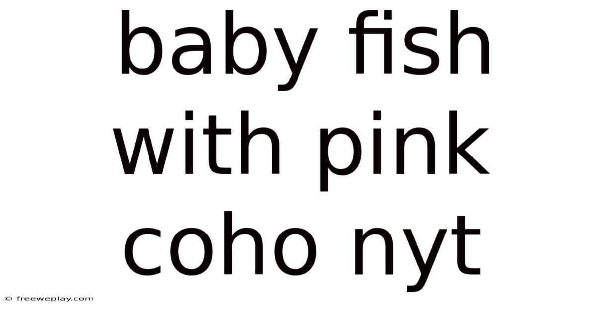 Baby Fish With Pink Coho Nyt
