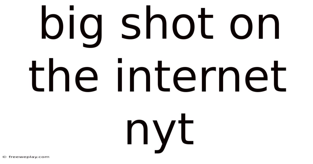 Big Shot On The Internet Nyt