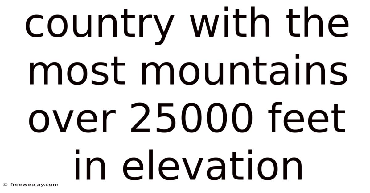 Country With The Most Mountains Over 25000 Feet In Elevation