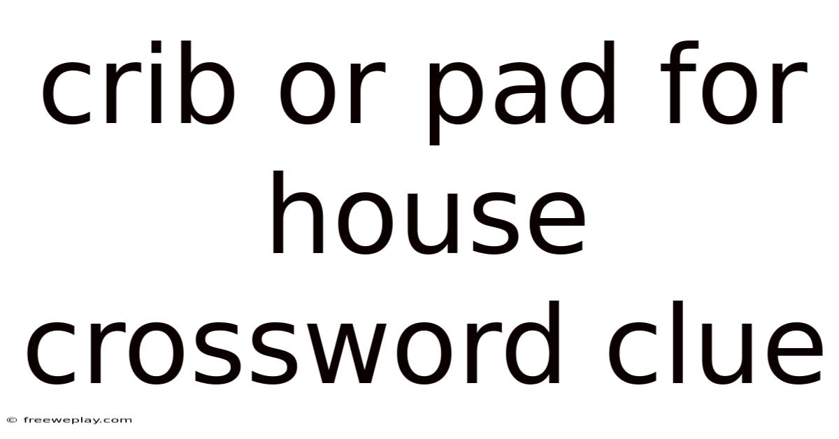 Crib Or Pad For House Crossword Clue