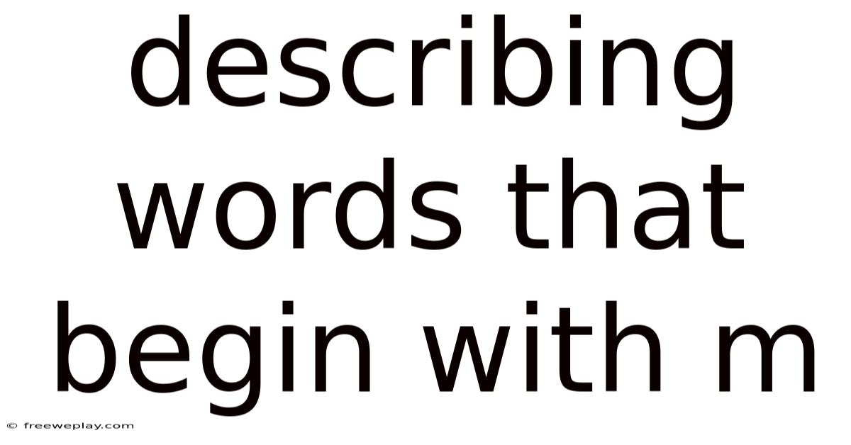 Describing Words That Begin With M