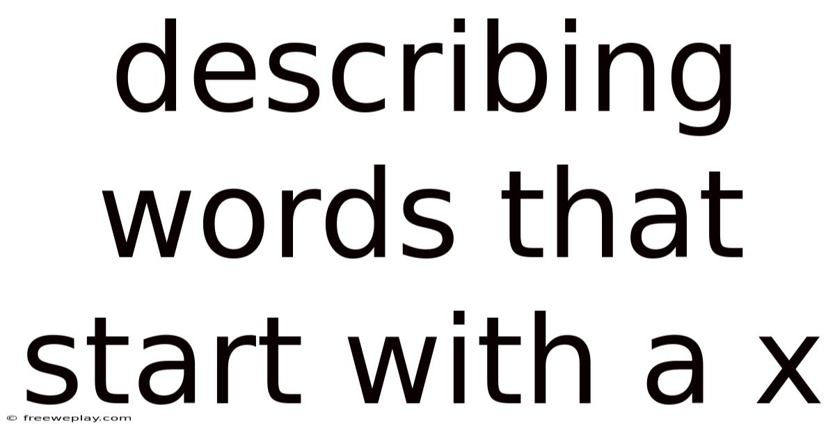 Describing Words That Start With A X