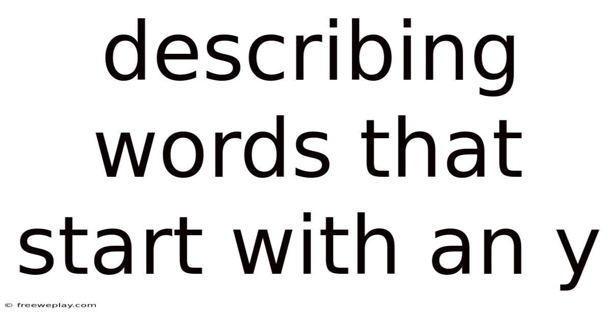 Describing Words That Start With An Y