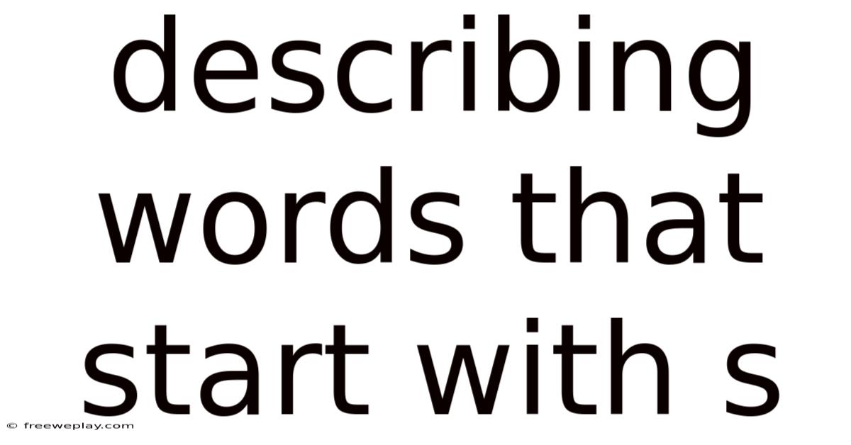 Describing Words That Start With S