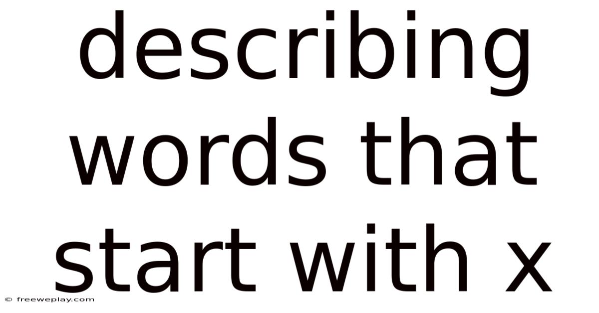 Describing Words That Start With X