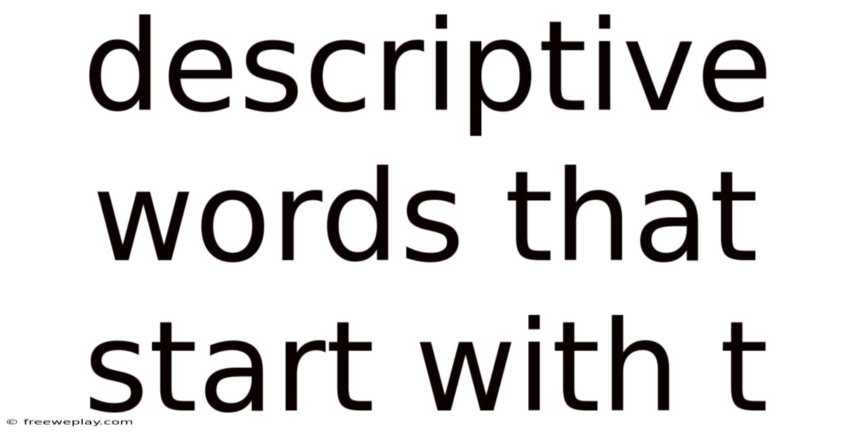 Descriptive Words That Start With T