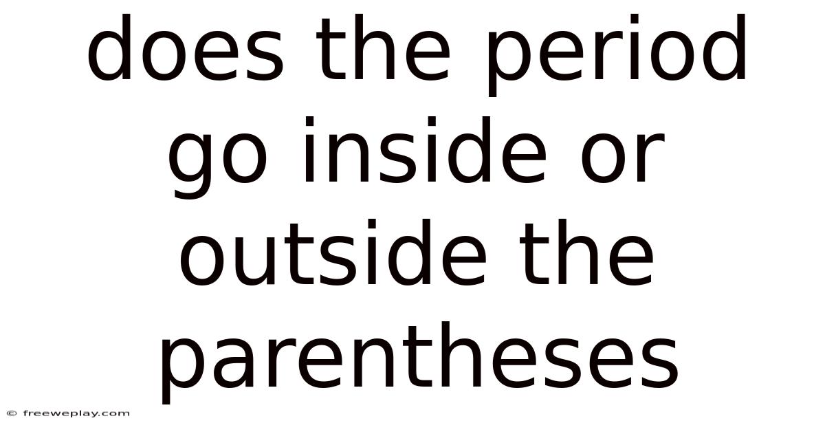 Does The Period Go Inside Or Outside The Parentheses