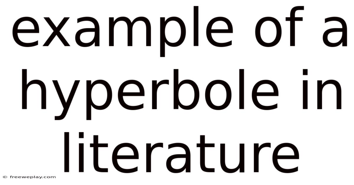 Example Of A Hyperbole In Literature