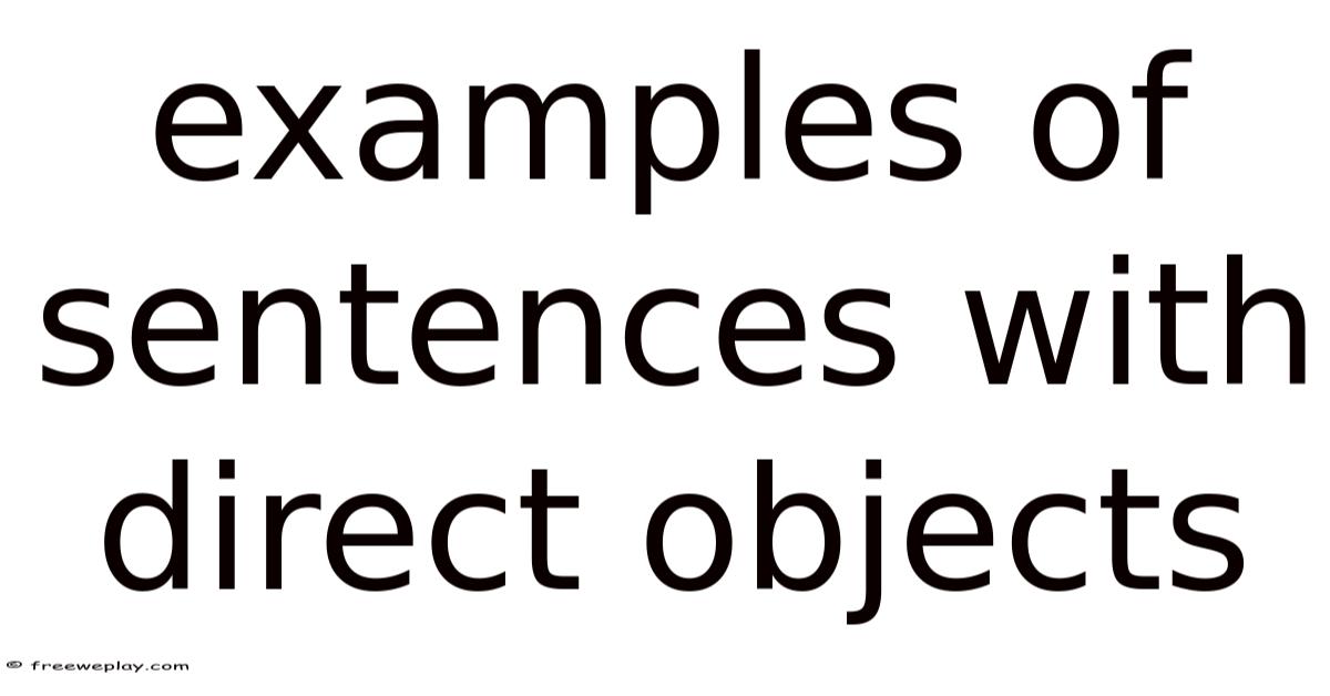 Examples Of Sentences With Direct Objects