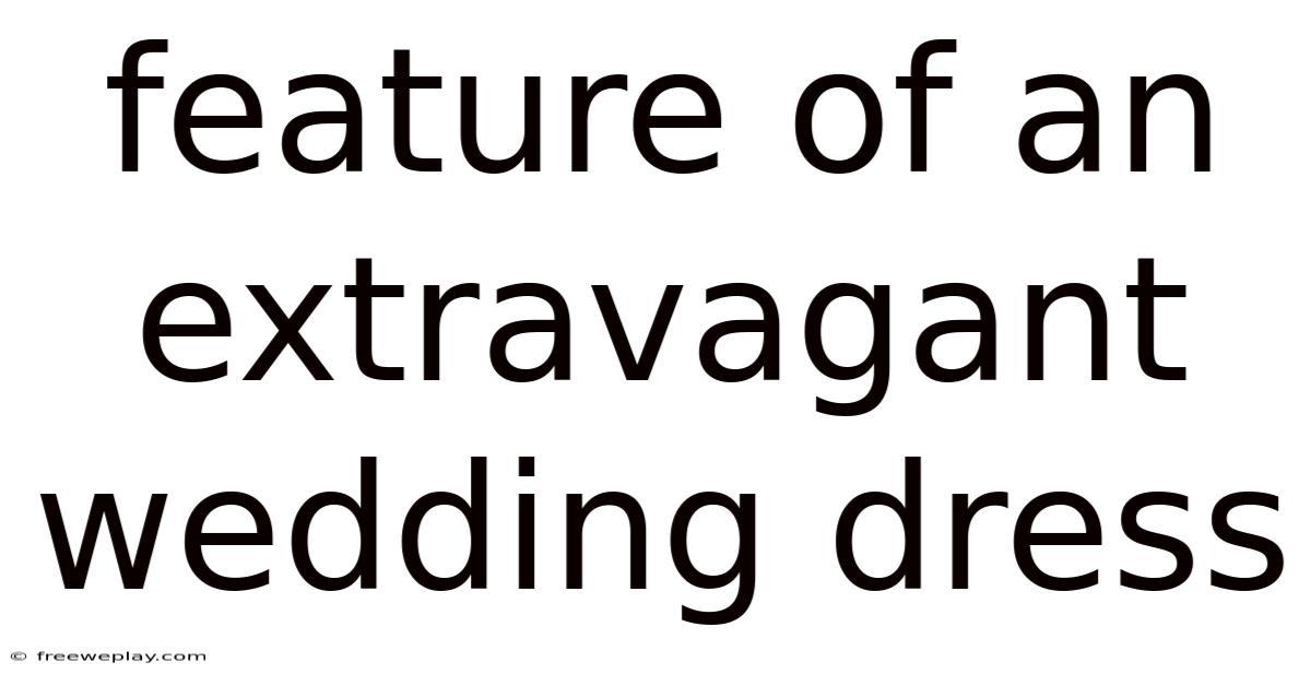 Feature Of An Extravagant Wedding Dress