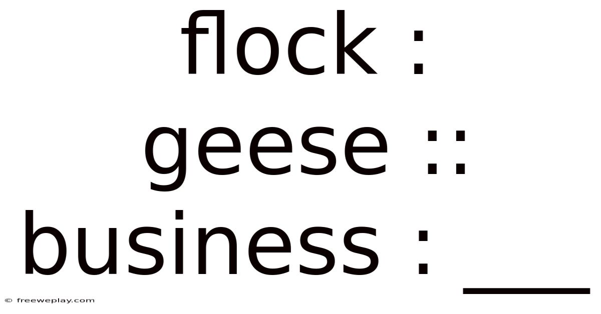Flock : Geese :: Business : ___