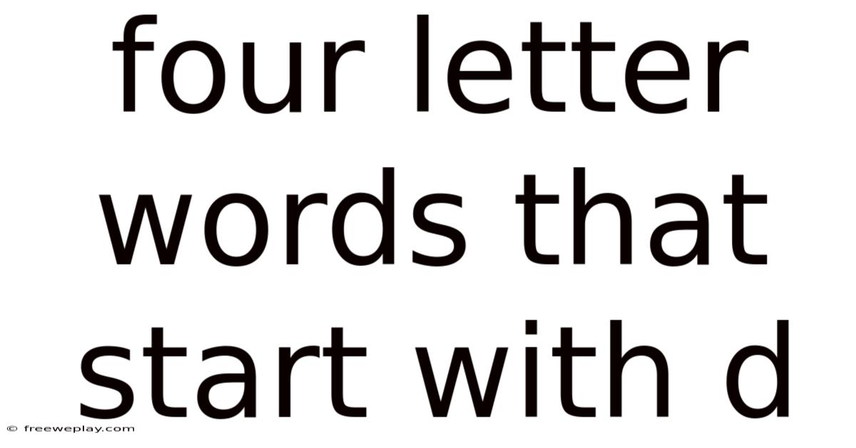 Four Letter Words That Start With D