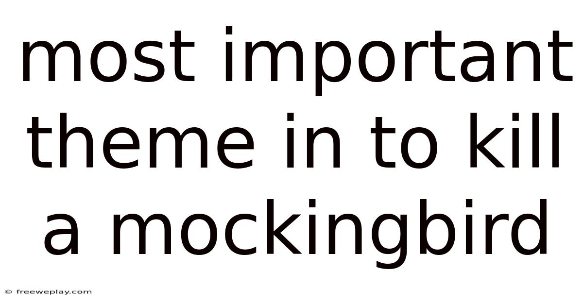 Most Important Theme In To Kill A Mockingbird