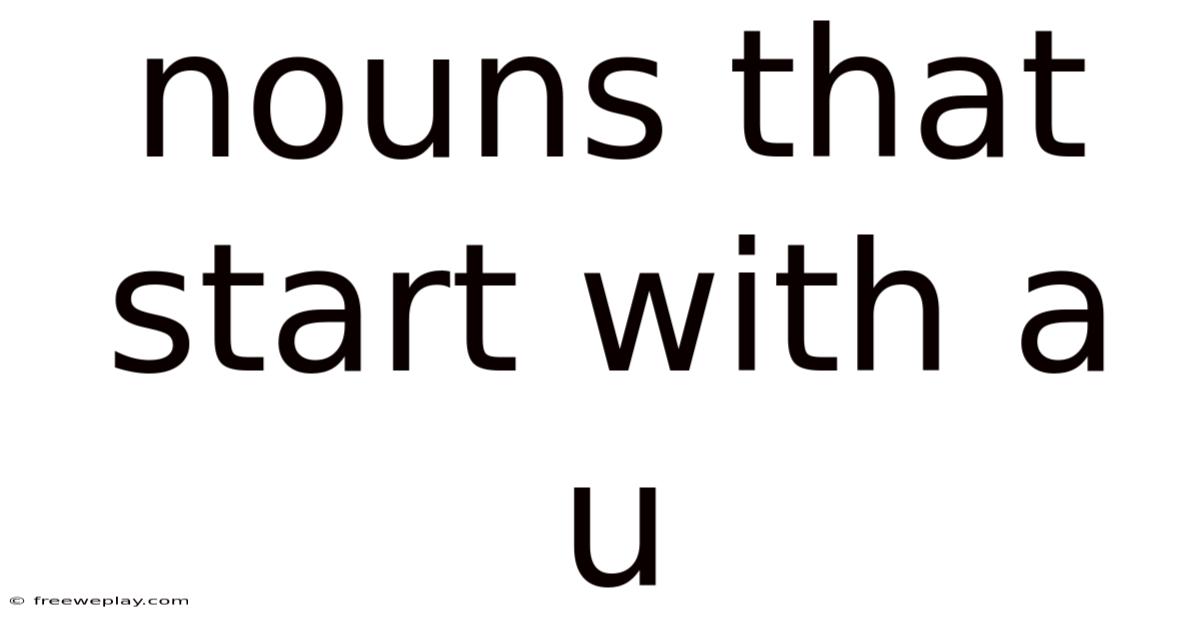Nouns That Start With A U