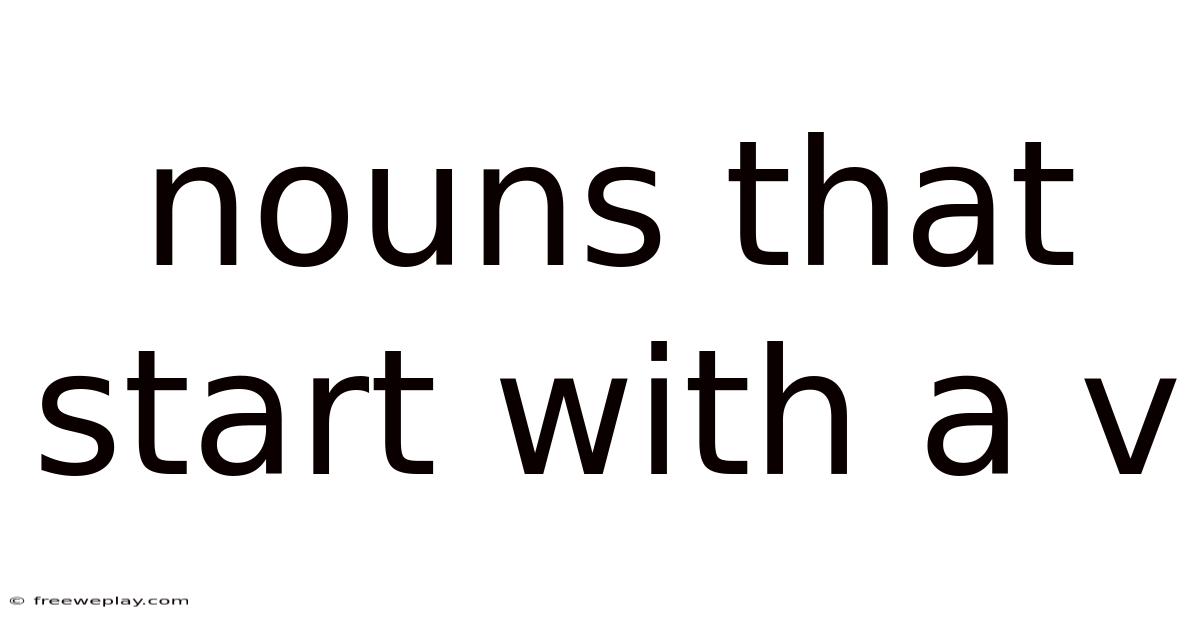 Nouns That Start With A V