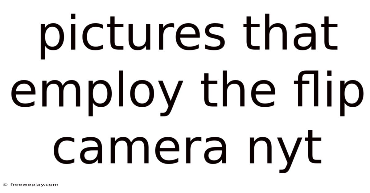 Pictures That Employ The Flip Camera Nyt