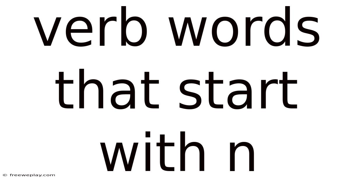 Verb Words That Start With N