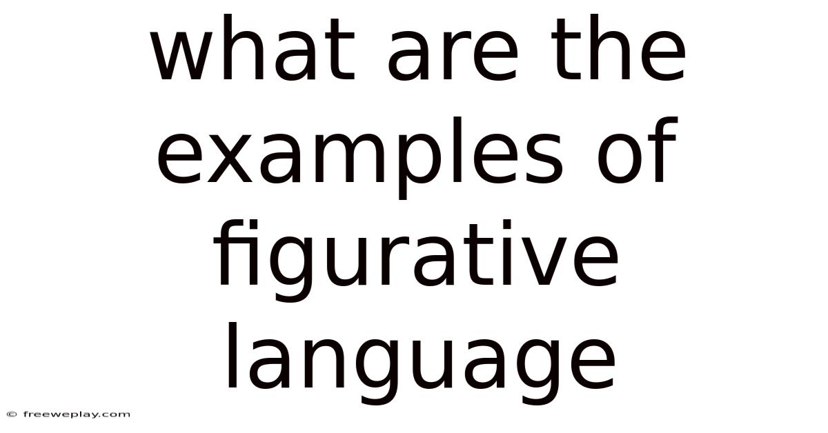 What Are The Examples Of Figurative Language