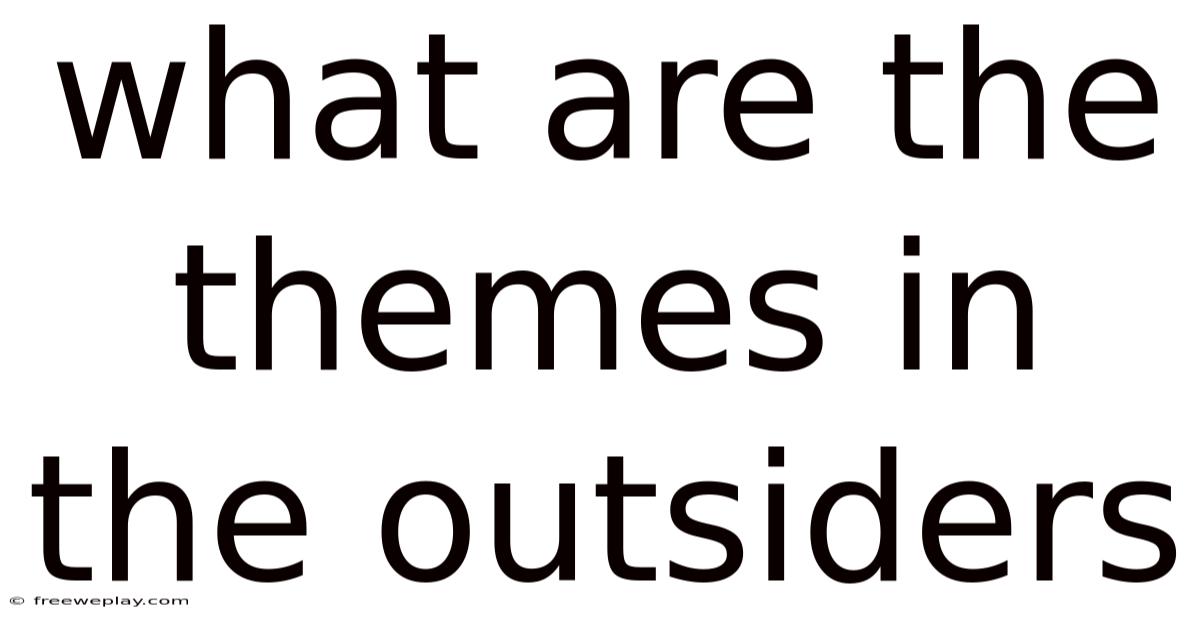 What Are The Themes In The Outsiders