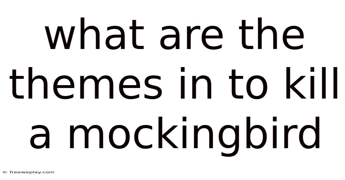 What Are The Themes In To Kill A Mockingbird