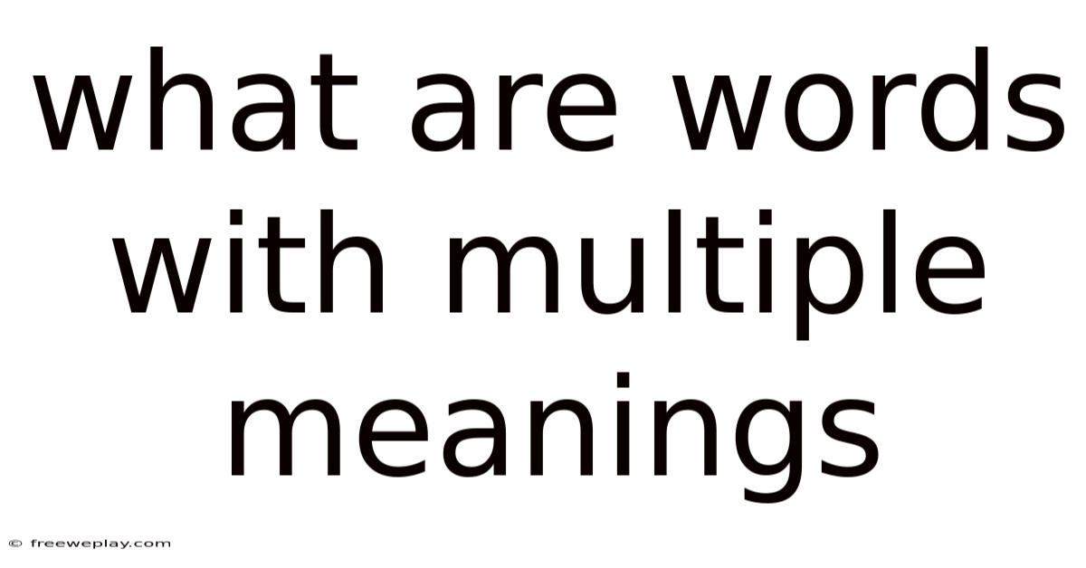 What Are Words With Multiple Meanings