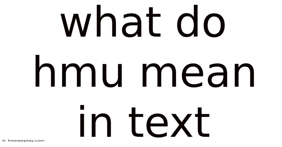 What Do Hmu Mean In Text