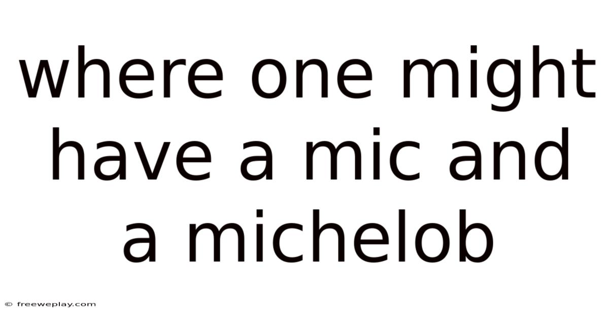 Where One Might Have A Mic And A Michelob