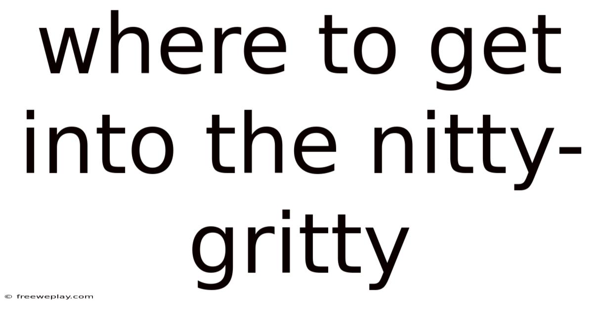 Where To Get Into The Nitty-gritty