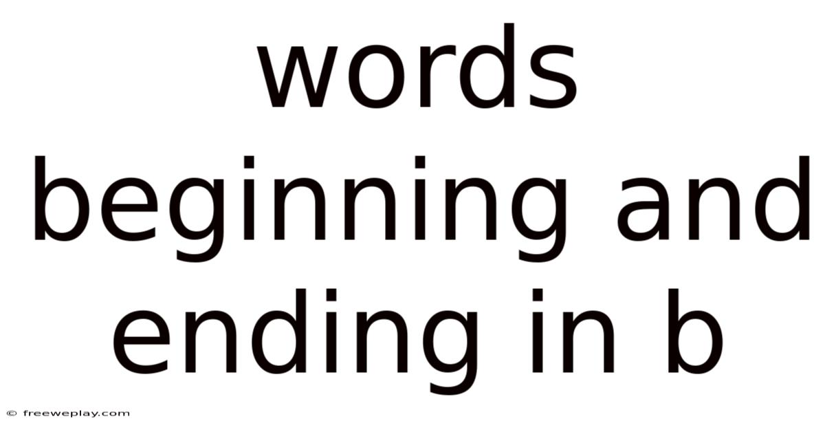 Words Beginning And Ending In B