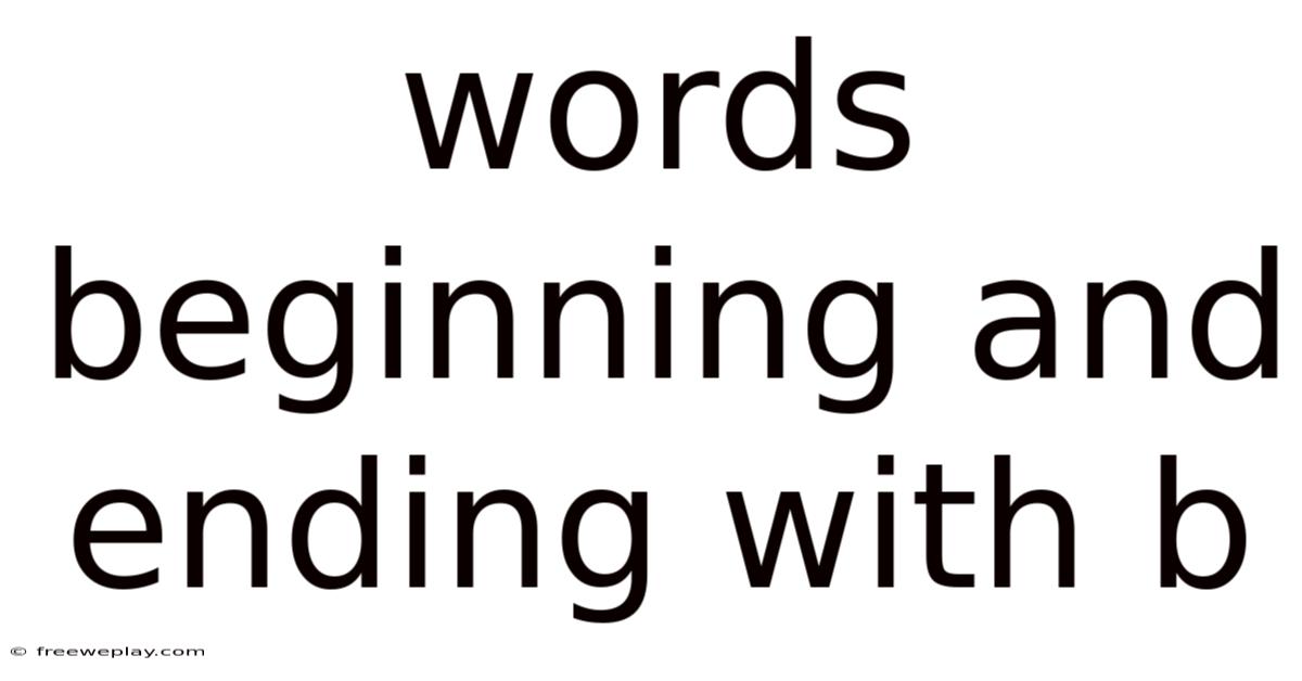 Words Beginning And Ending With B