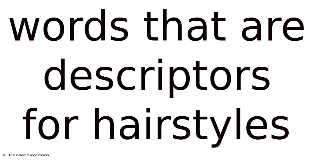 Words That Are Descriptors For Hairstyles