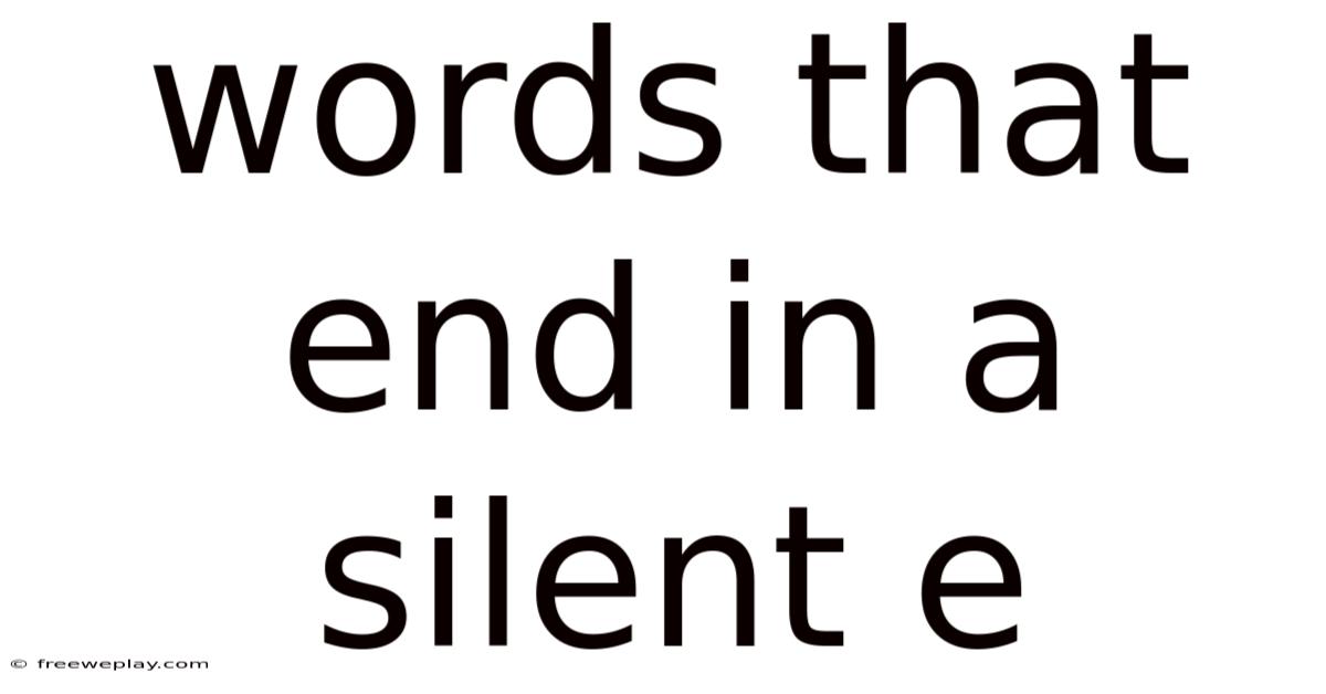 Words That End In A Silent E