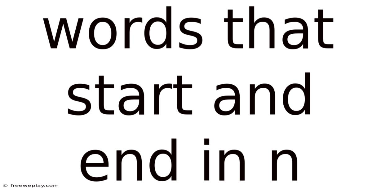 Words That Start And End In N
