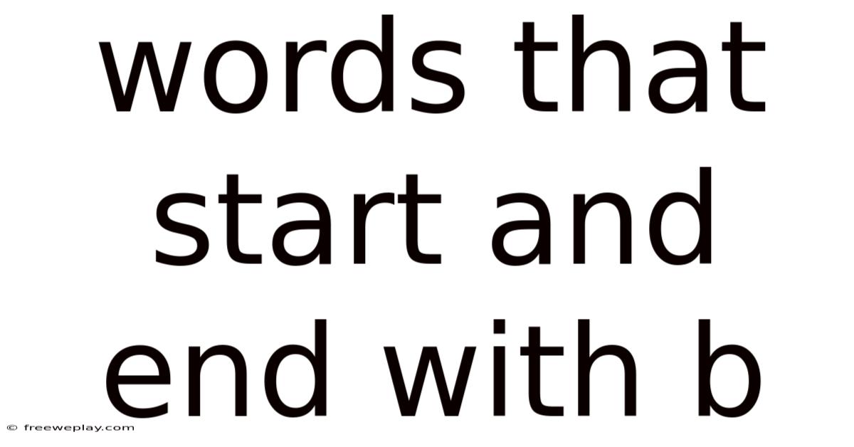 Words That Start And End With B