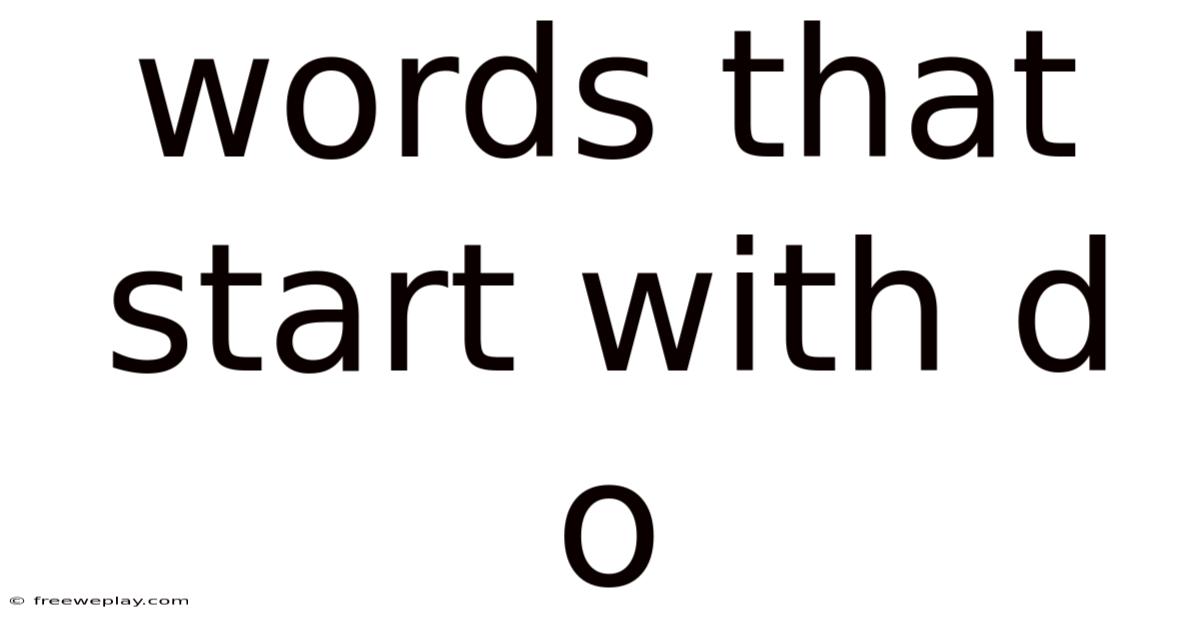 Words That Start With D O