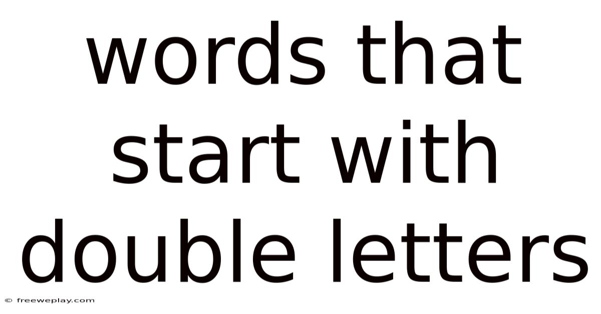 Words That Start With Double Letters