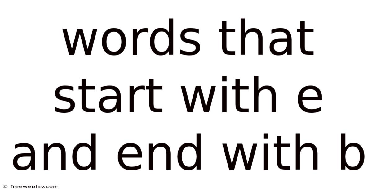 Words That Start With E And End With B