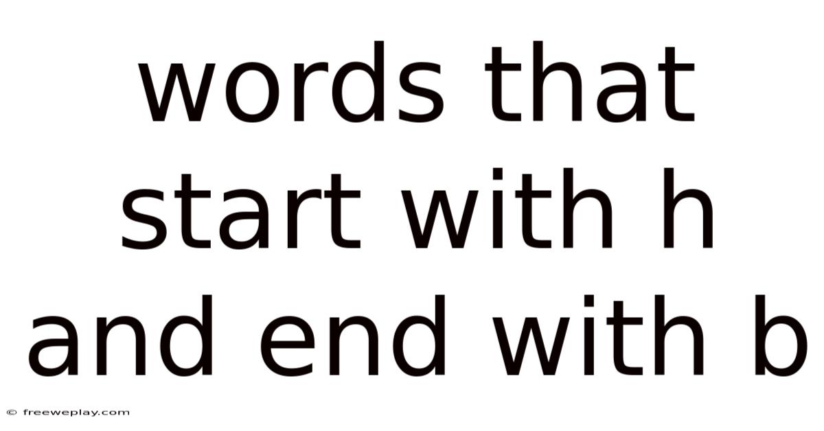 Words That Start With H And End With B
