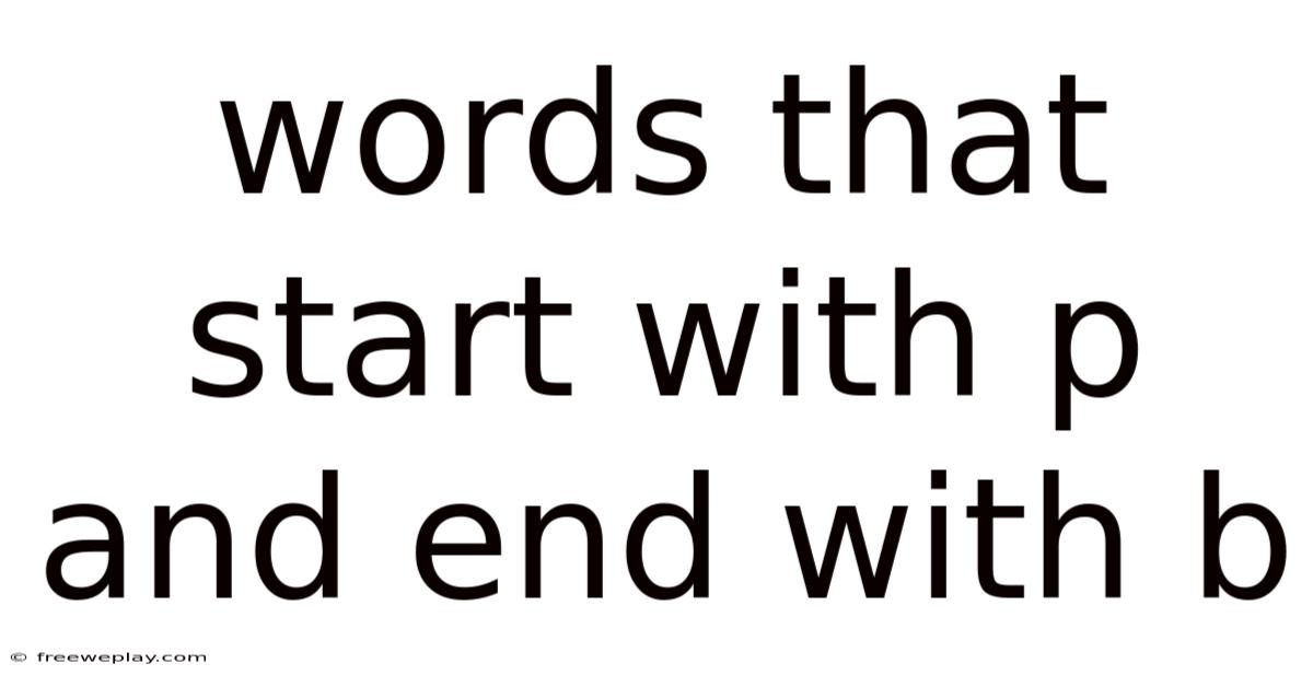 Words That Start With P And End With B