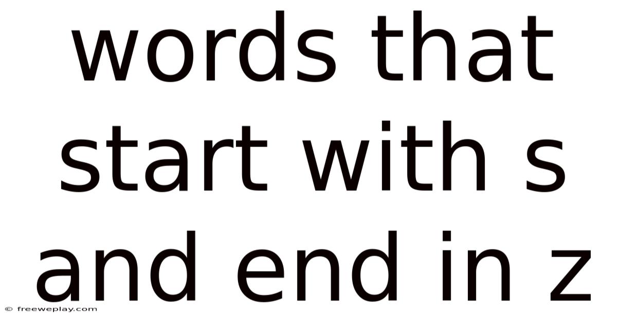 Words That Start With S And End In Z