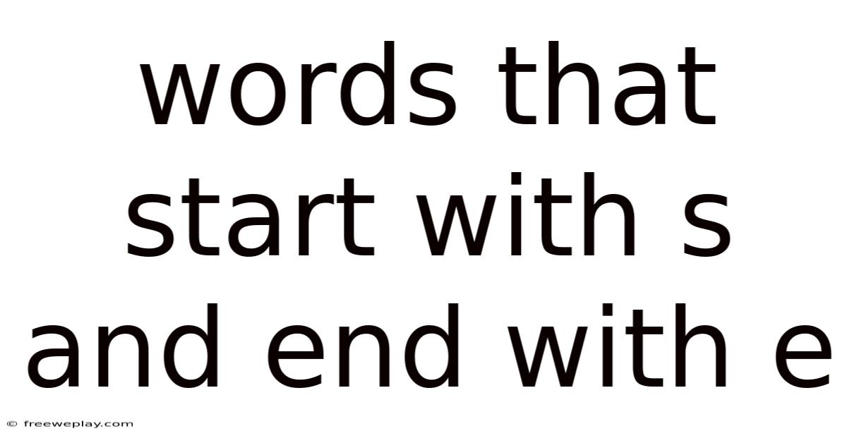 Words That Start With S And End With E