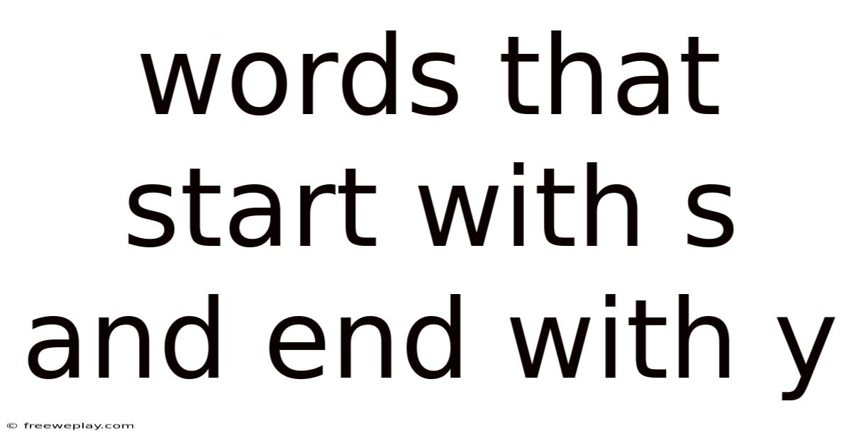 Words That Start With S And End With Y