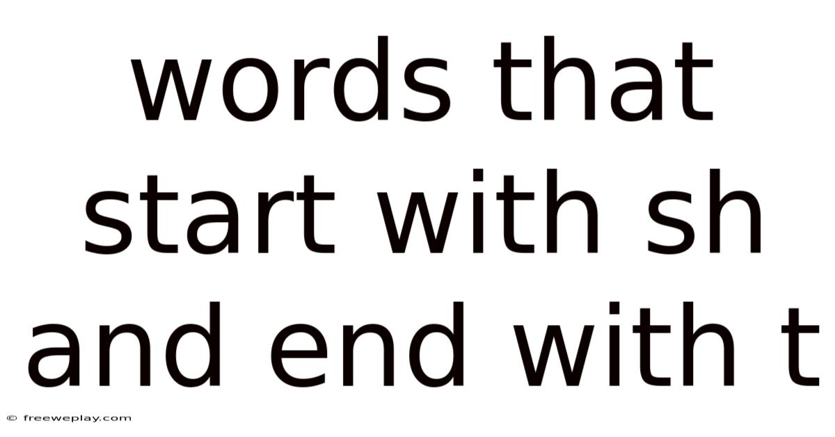 Words That Start With Sh And End With T